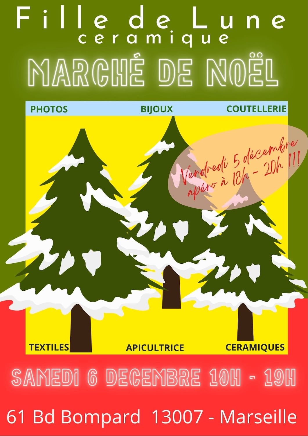 Marché de Noel 2025  à l'atelier Fille de Lune Ceramique