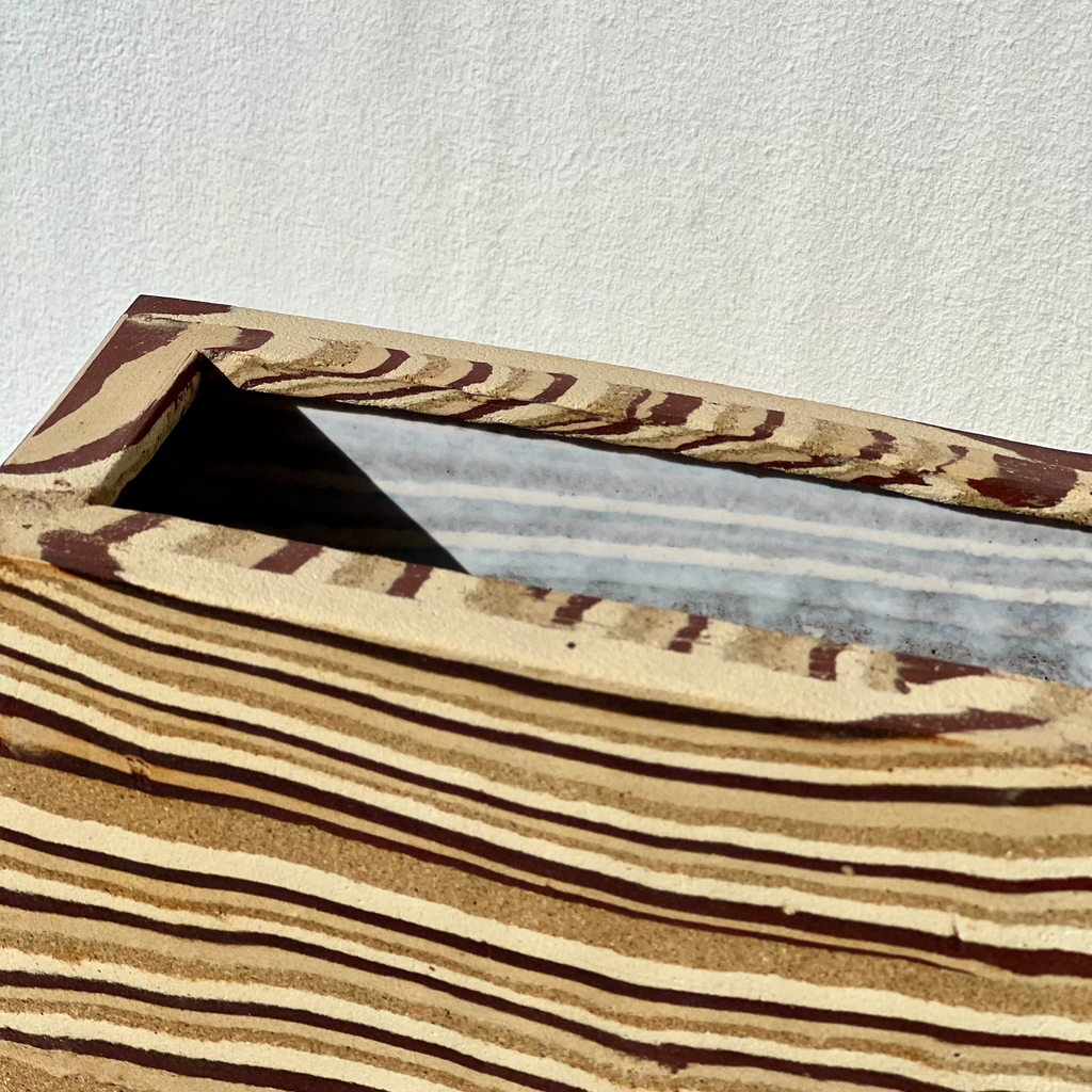 vase fleurs - fille de lune - vase architectural -terre naturelle - vase luxe 