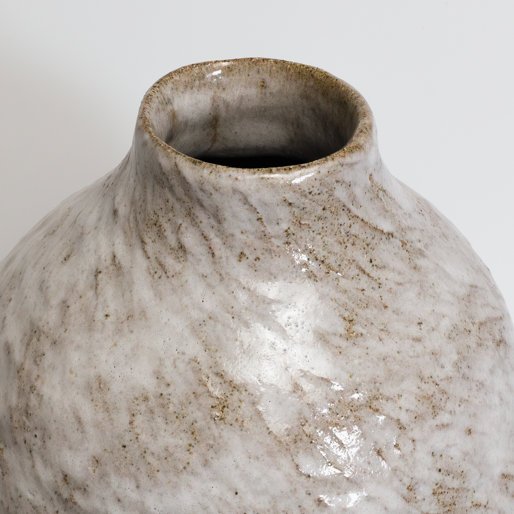 vase grés teintes naturelle blanc crème empreinte des doigts fait main artisanal fille de lune grande taille naturel 
