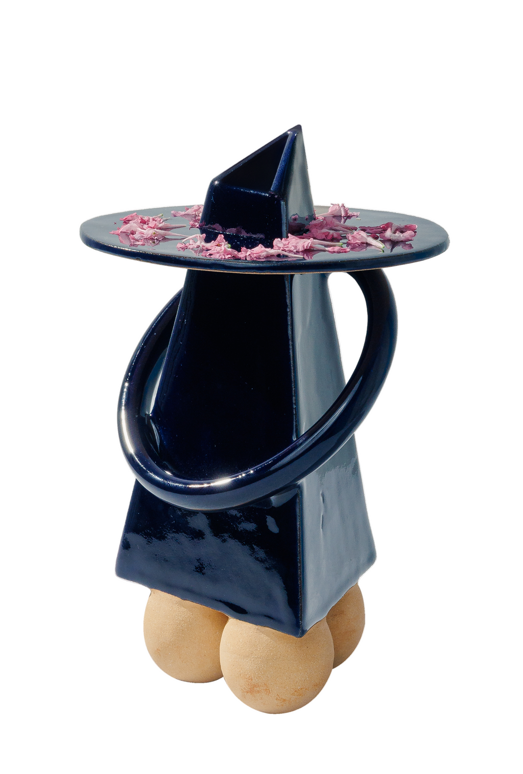 vase nova printemps collaboration Ekhi Busquet fille de lune ceramique contemporaine couleur bleu piece unique à la commande - vase luxe fabrication française