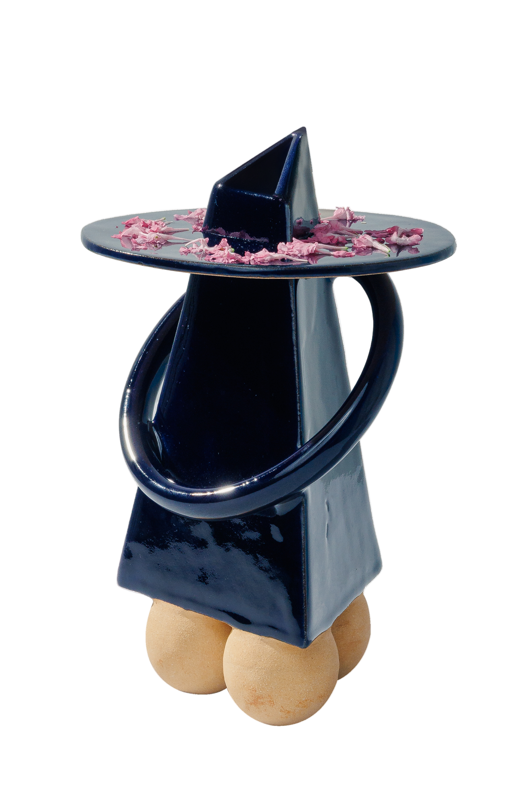 vase nova printemps collaboration Ekhi Busquet fille de lune ceramique contemporaine couleur bleu piece unique à la commande - vase luxe fabrication française