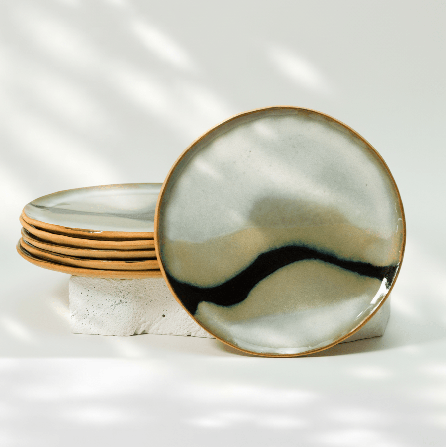 Assiette à dessert Cap Canaille noire (lot de 6) - Fille de Lune