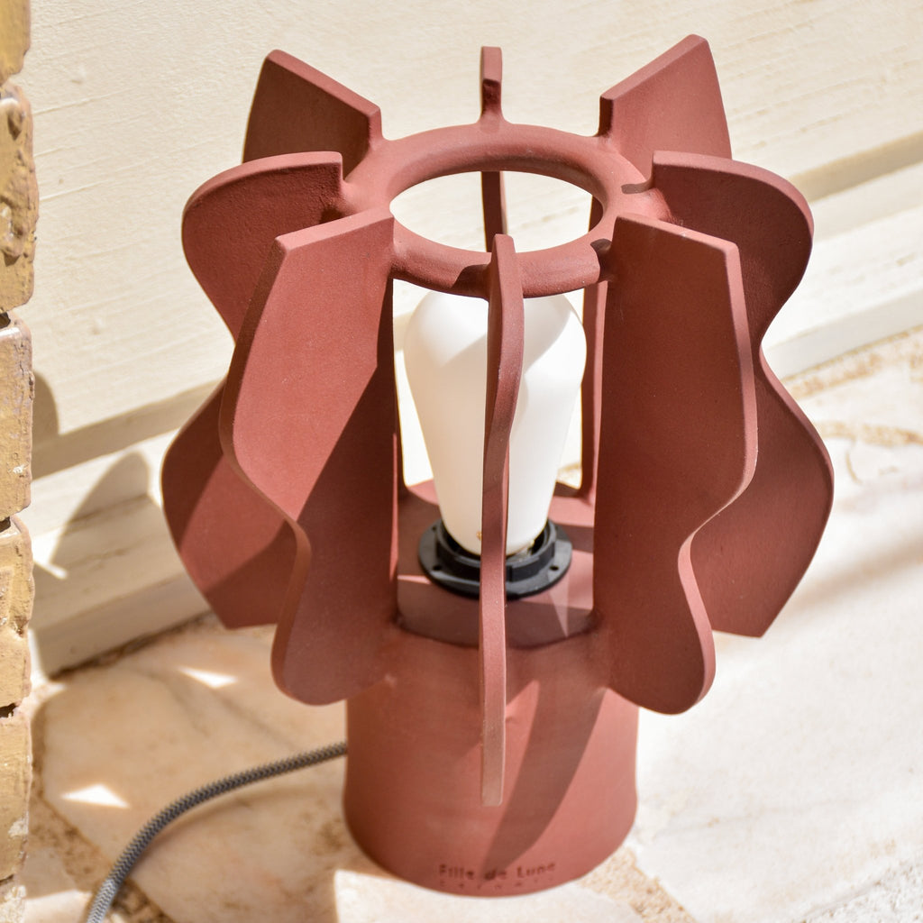 Lampe Medusa ocre - Fille de Lune- ceramique contemporaine
