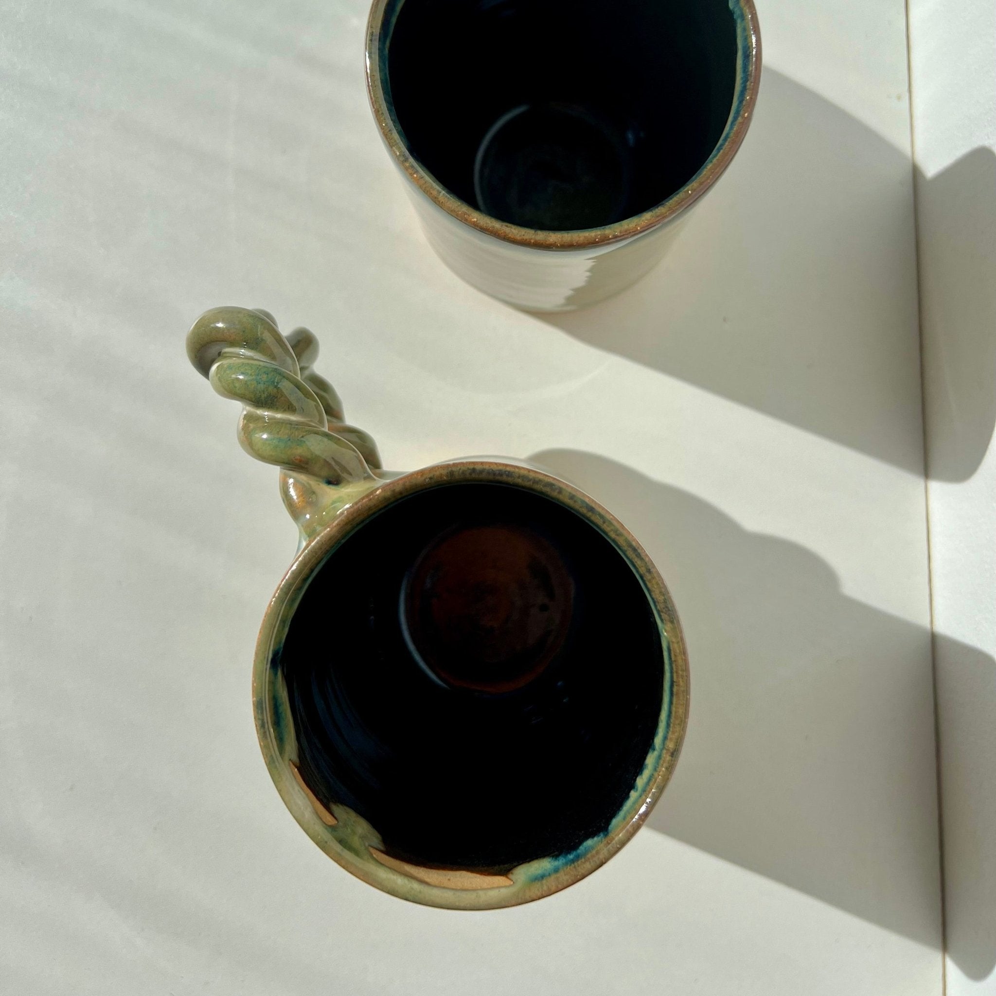 Mugs lot de 2 - Fille de Lune - ceramique mug vert céladon - fabrique a marseille