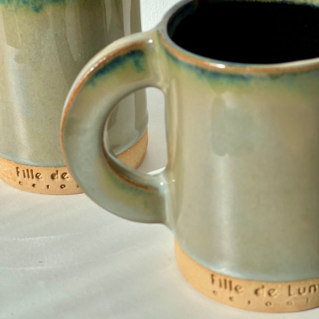 Mugs lot de 2 - Fille de Lune - artisan d'art - art de la table - tasse café - tasse à the - chocolat chaud 