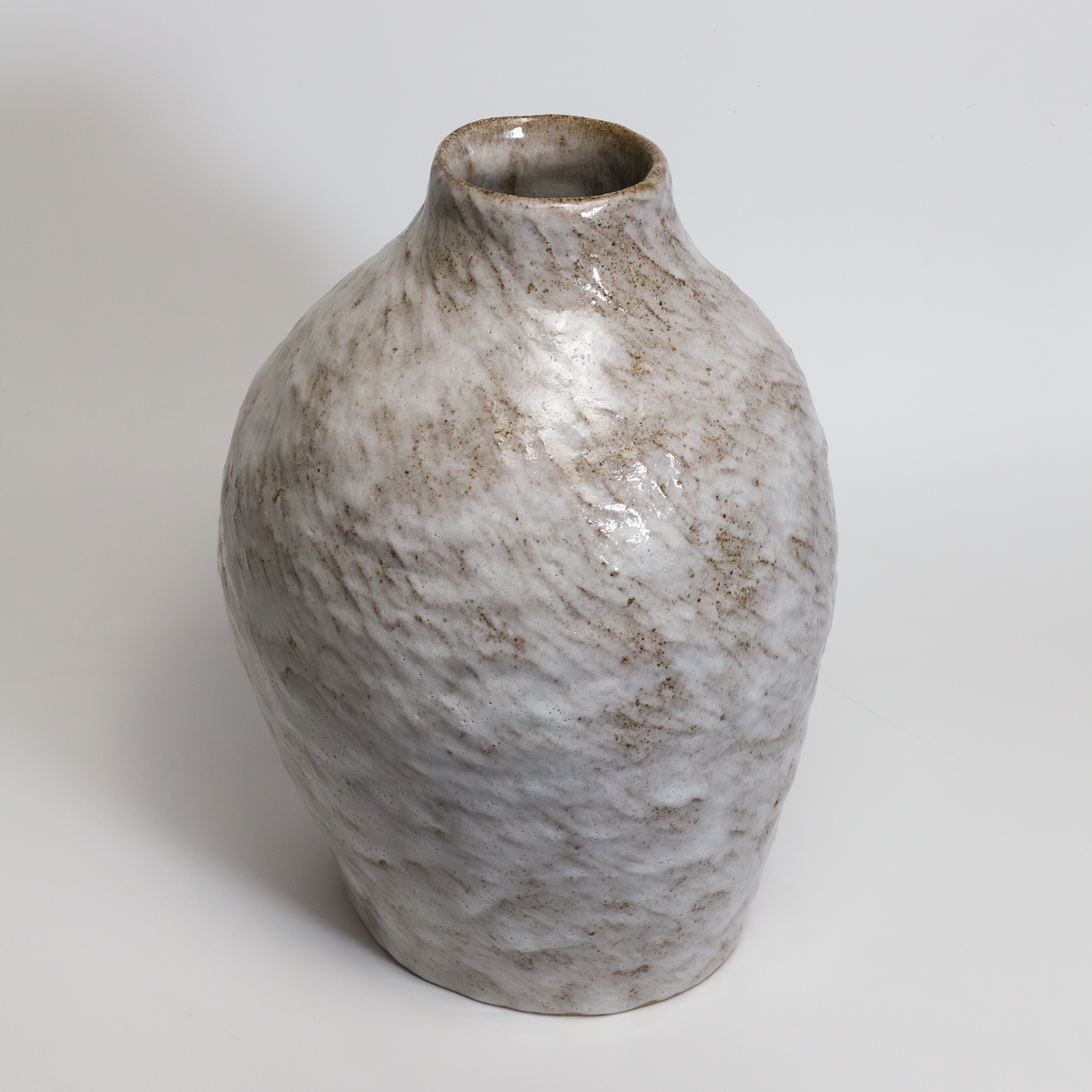 vase grés teintes naturelle blanc crème empreinte des doigts fait main artisanal fille de lune grande taille naturel 