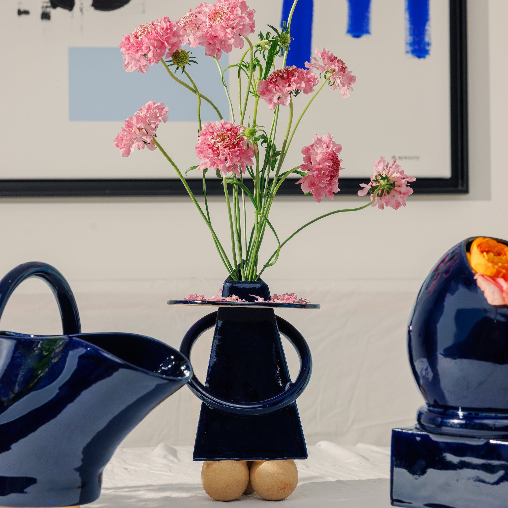 vase nova printemps colle paris marseille vase bleu contemporain piece unique géométrique a l commande fait a marseille